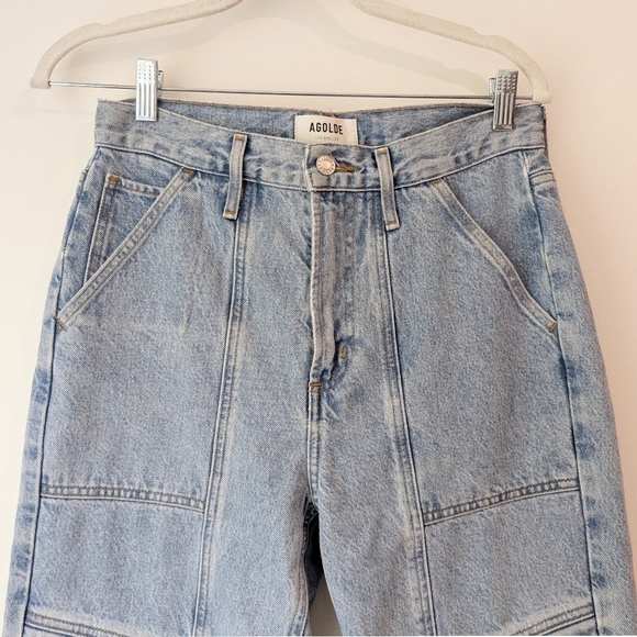 Agolde Cooper Cargo Jeans In Rank Light Wash - Picture 5 of 10